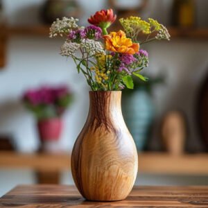 Wooden Flower Vase