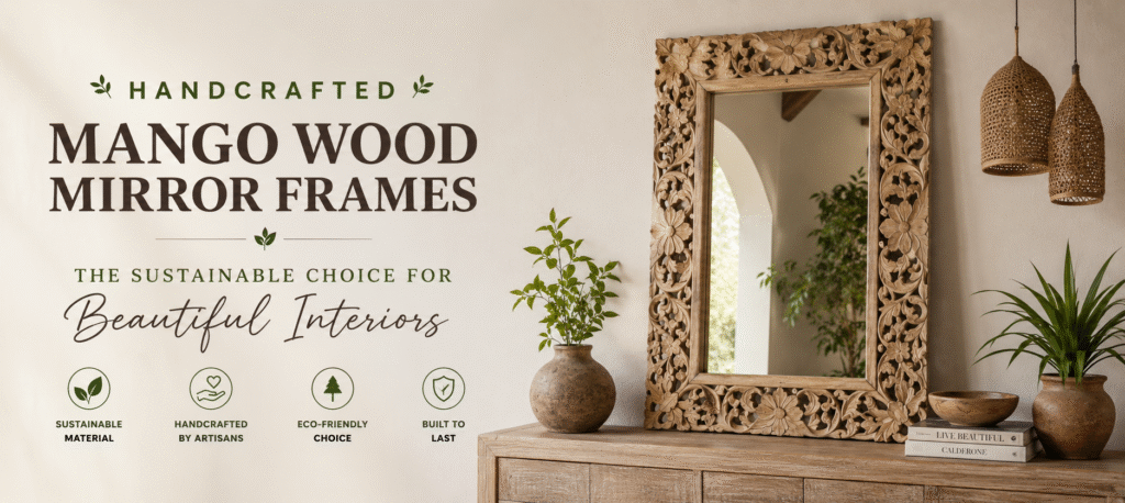 Handcrafted Mango Wood Mirror Frames: The Sustainable Choice for Beautiful Interiors