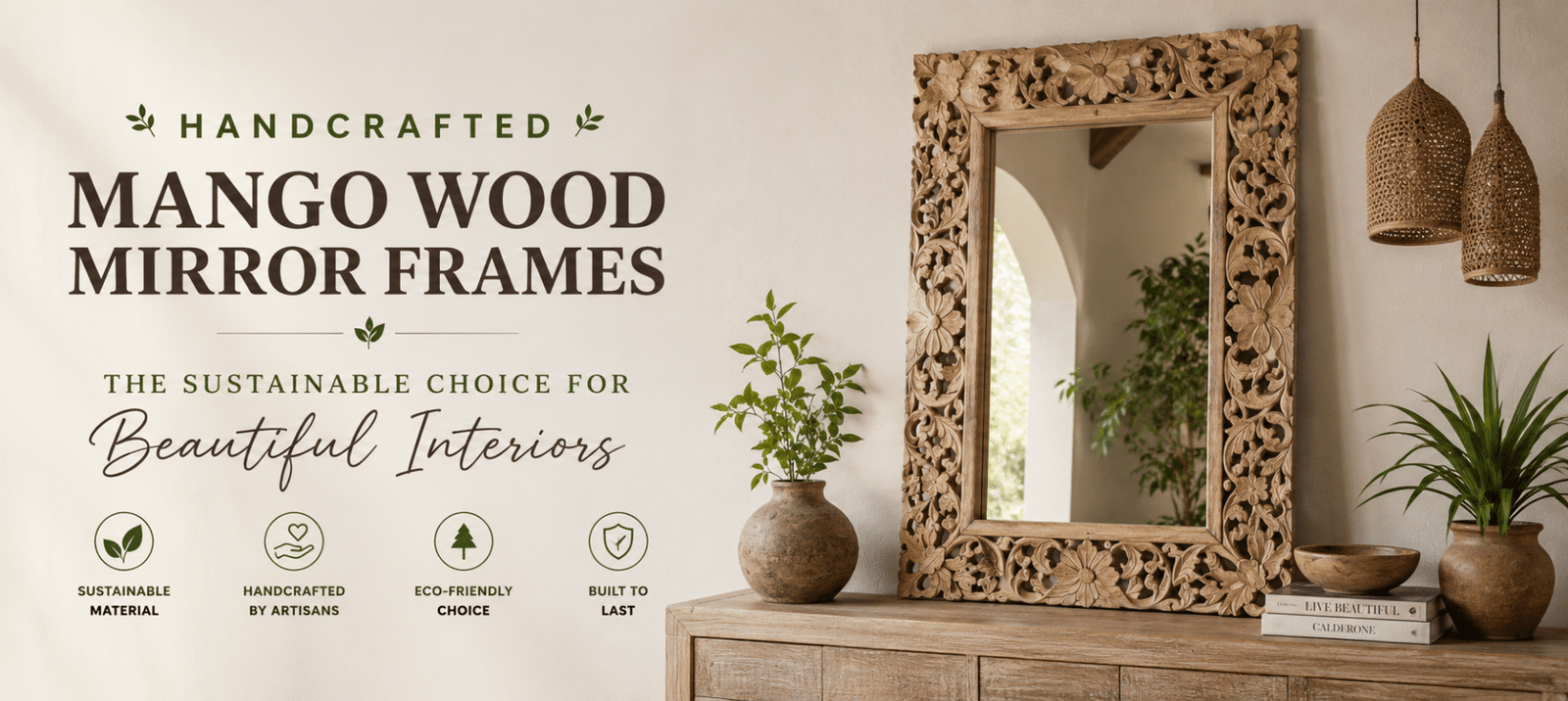 Handcrafted Mango Wood Mirror Frames: The Sustainable Choice for Beautiful Interiors